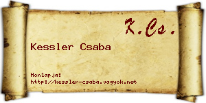 Kessler Csaba névjegykártya